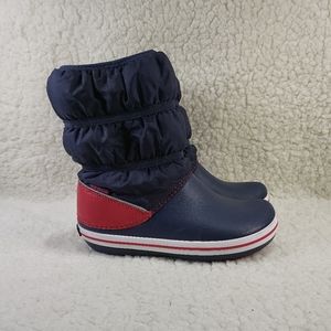 Crocs Kids Crocband Winter Boots Boys Girls Water Resistant Pull On Rain Shoes